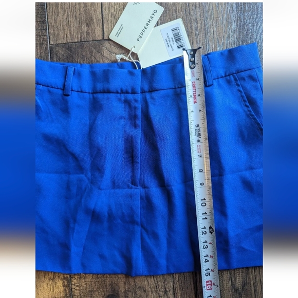 Peppermayo Mariah Mini Skirt - Cobalt Blue Size 14 NWT Polyester & Spandex Blend - Picture 7 of 14
